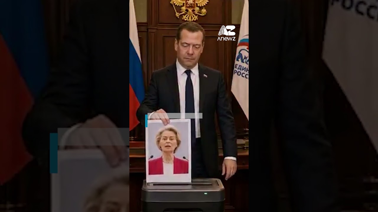 Russia's Security Council chairman stages video of himself shredding photos of European leaders