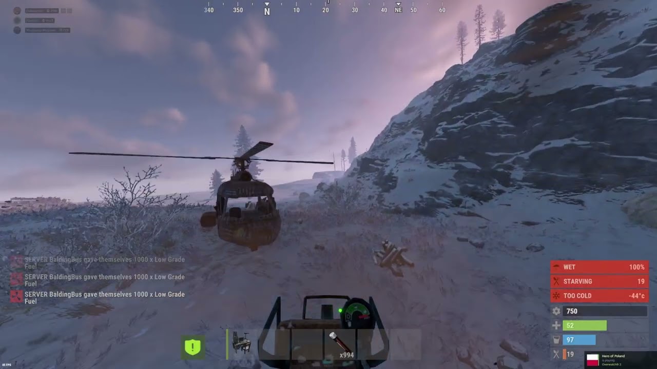 Как стрелять сигнальными ракетами из мини-вертолета в Rust