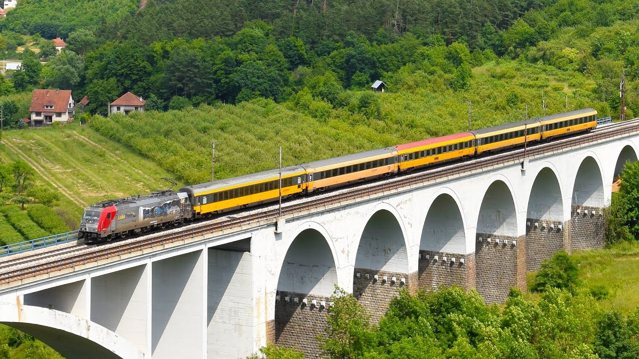 Vlaky Dolní Loučky (most Míru) - 19.6.2023 / Trains in the Czech Republic