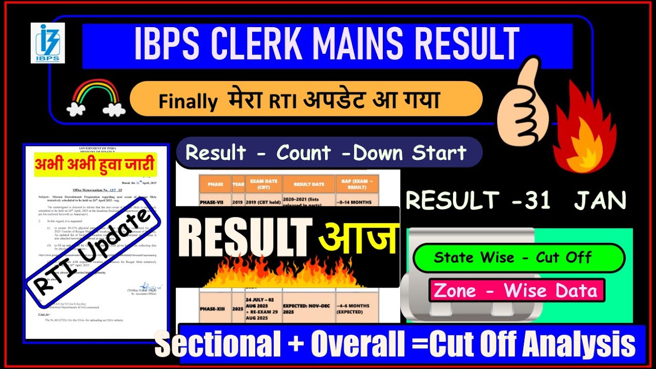 IBPS CLERK MAINS RESULT🔥VERY BAD NEWS 😥इसकी उम्मीद नहीं थी ! IBPS FINAL RESULT FIX DATE🔥STATE CUTOFF