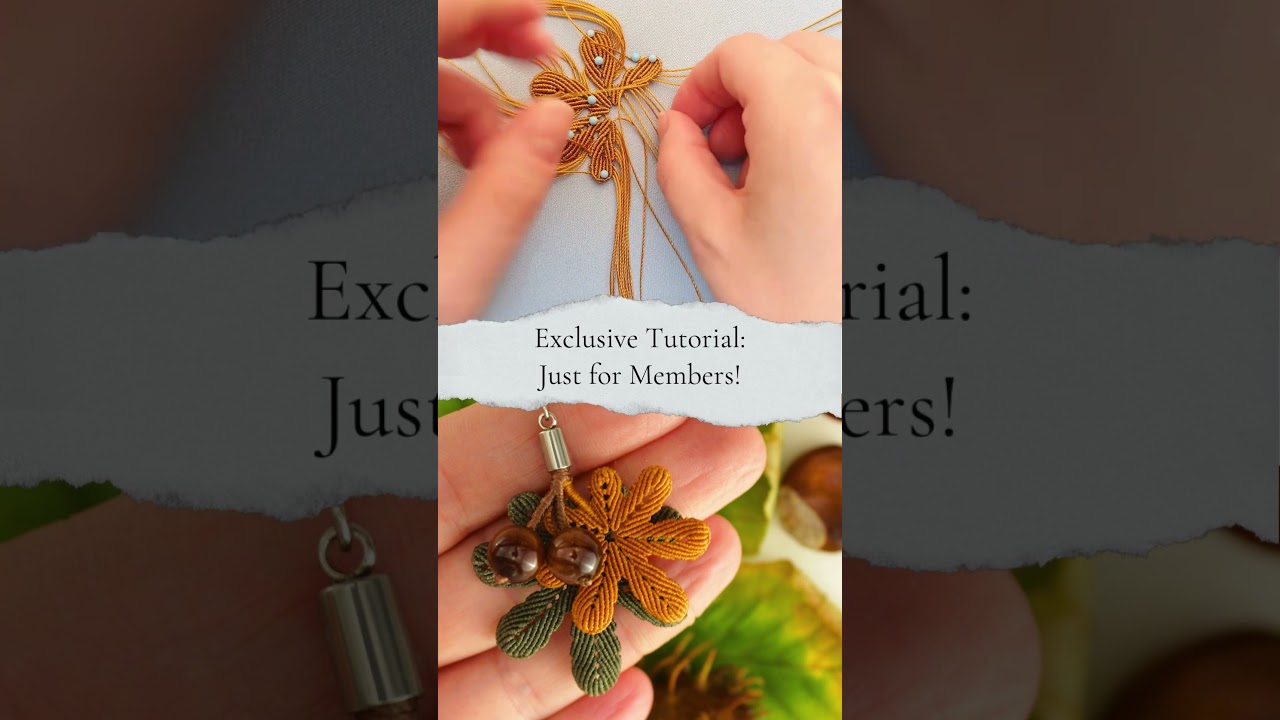 DIY Micro Macram&eacute; Chestnut Leaf 🍂 | Members Only Tutorial