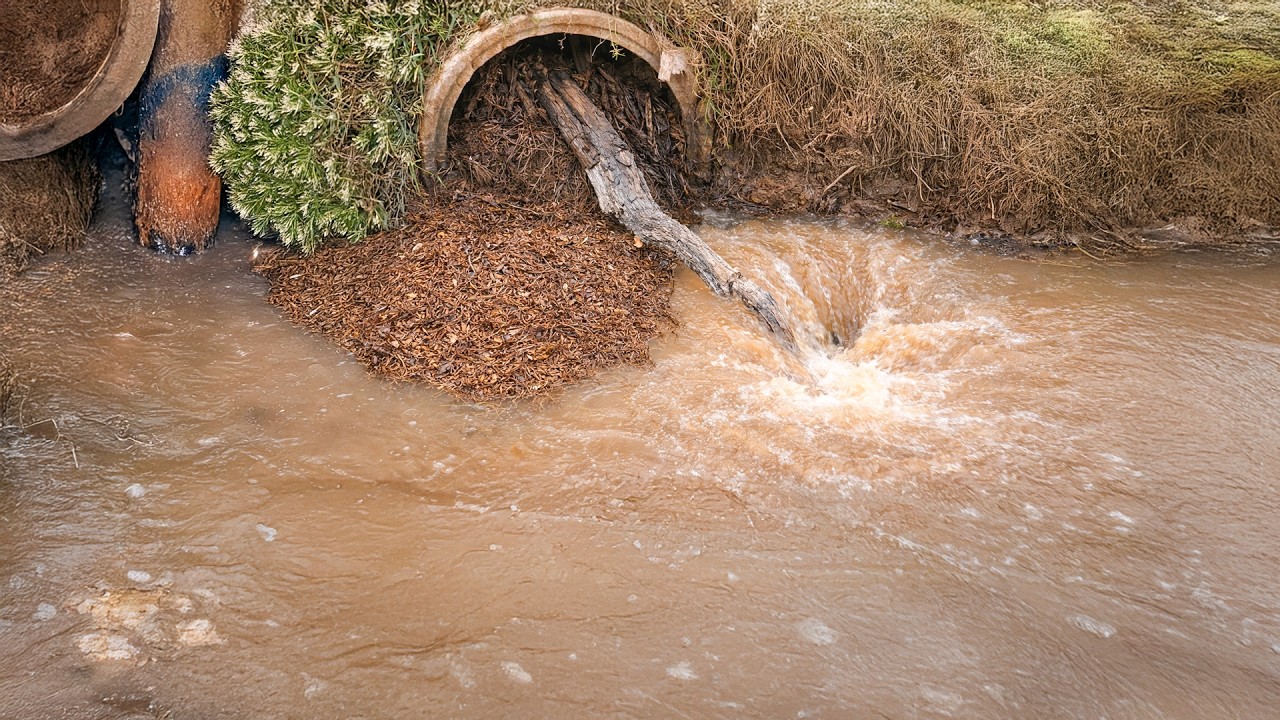 Clearing a Fully Blocked Culvert Drain After Heavy Rain