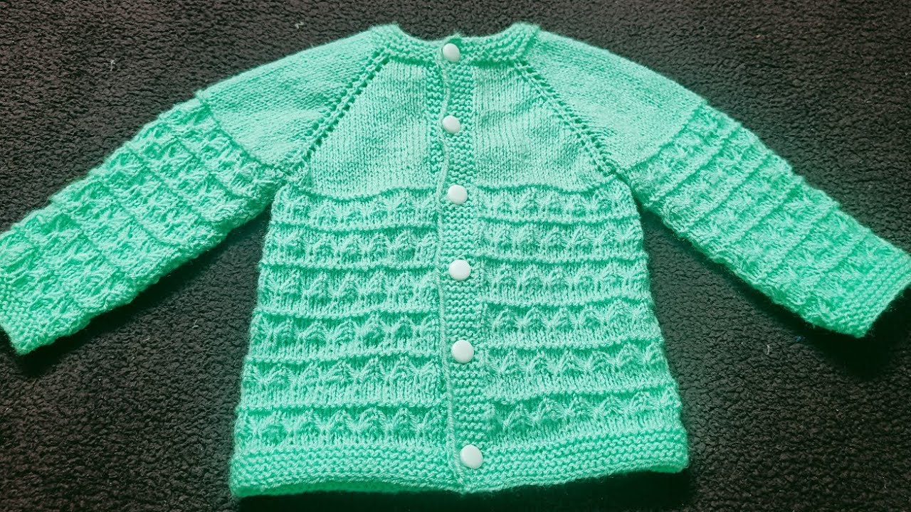 beautiful knitting baby sweater (Part-2 Size 0 &3m) very easy Radhey Radhey.