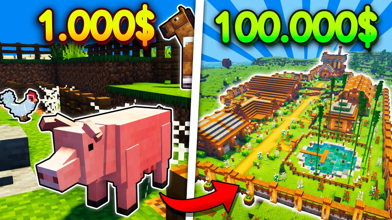 COMPR&Eacute; y REFORM&Eacute; una GRANJA DE ANIMALES en MINECRAFT 🐮🐷