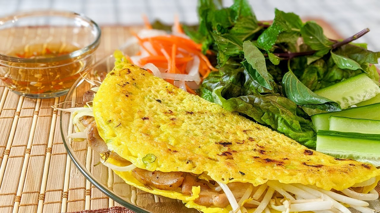 Recette de crêpes vietnamiennes BANH XEO super croustillantes - crispy banh xeo - HOP DANS LE WOK