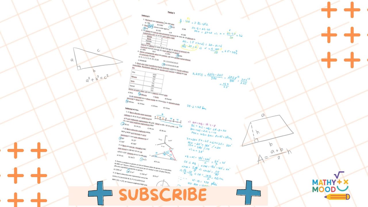 Rezolvare testul 1. Pregatire Evaluare nationala. Matematica
