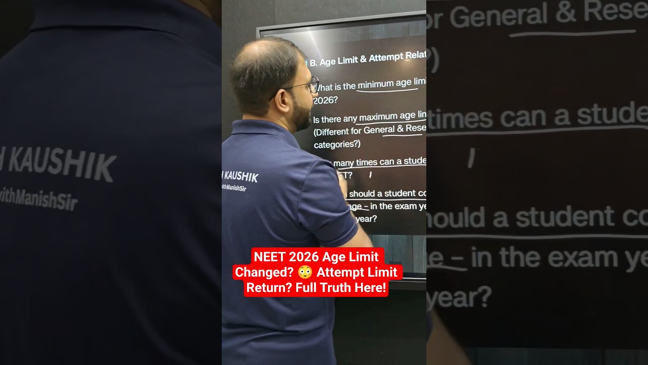NEET 2026 Age Limit Changed? 😳 Attempt Limit Return? Full Truth Here!#NEET2026 #NEET2026Update