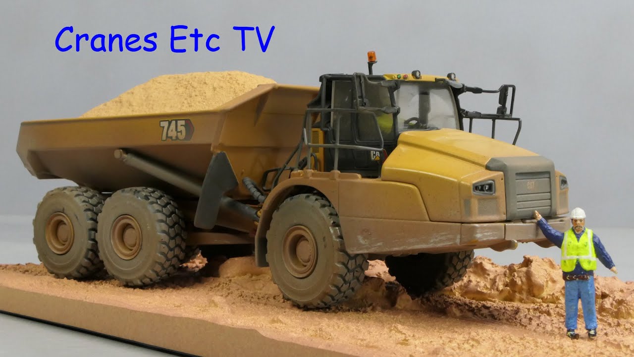 Diecast Masters Caterpillar 745 Articulated Dump Truck 'Weathered' by Cranes Etc TV