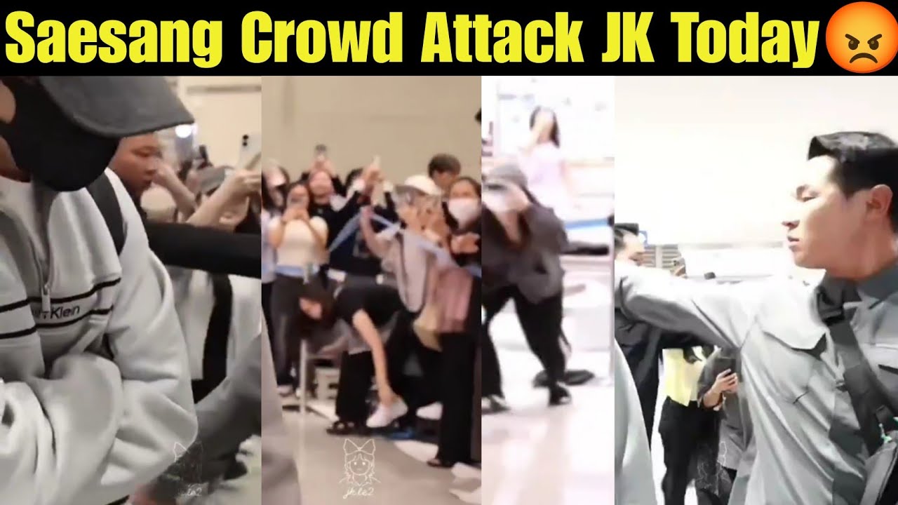 Saesang Crowd Attacked BTS JK Today at Airport 😡 Jungkook Incheon Airport Attack ✈️ #bts #jk #kpop 