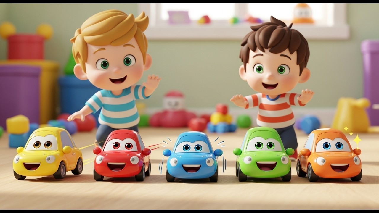 Five Little Toy Cars Beep Beep Beep | Fun Transportation Song & Counting for Kids