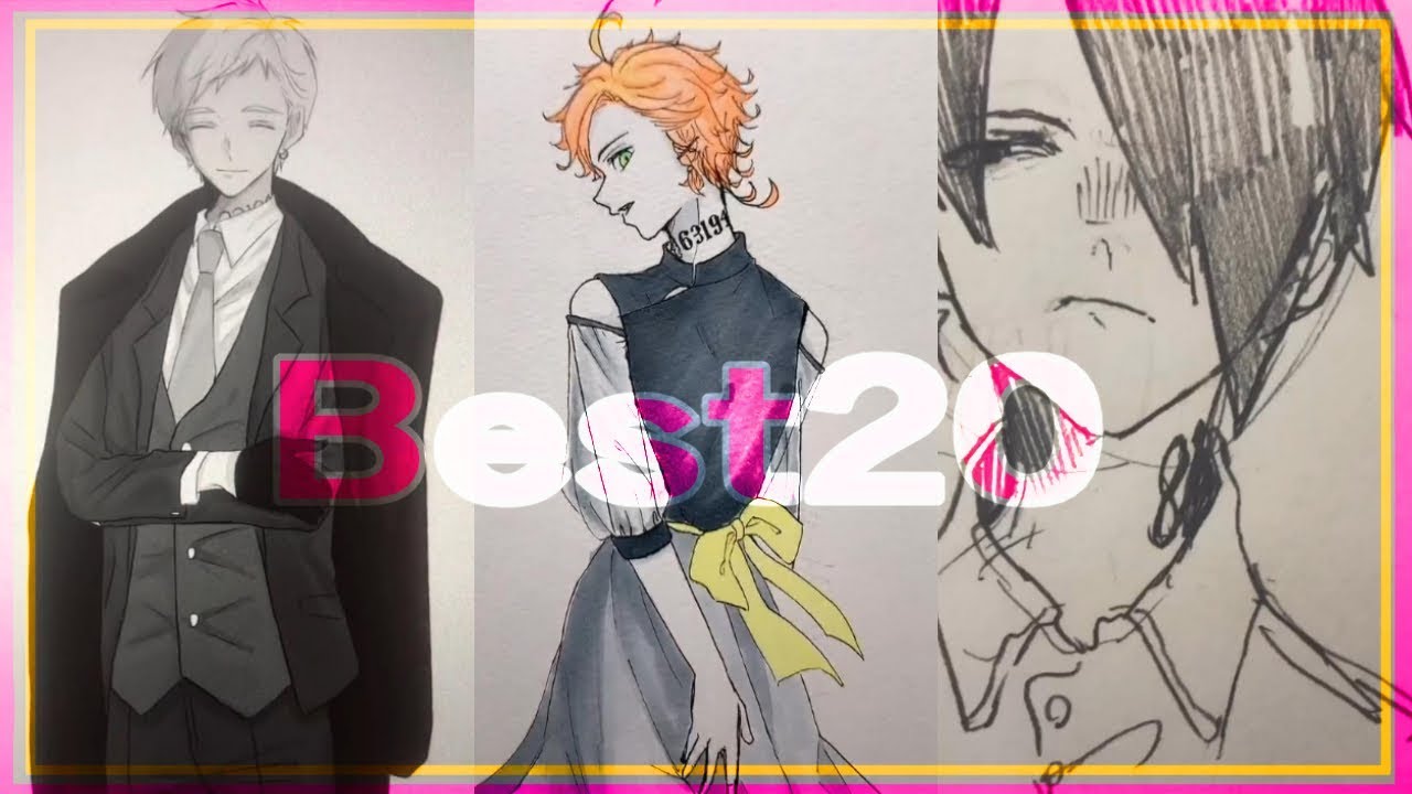 【ティックトック絵】  約ネバ ベスト20【イラストまとめ】  Tik Tok Painting/Drawing Compilation #5