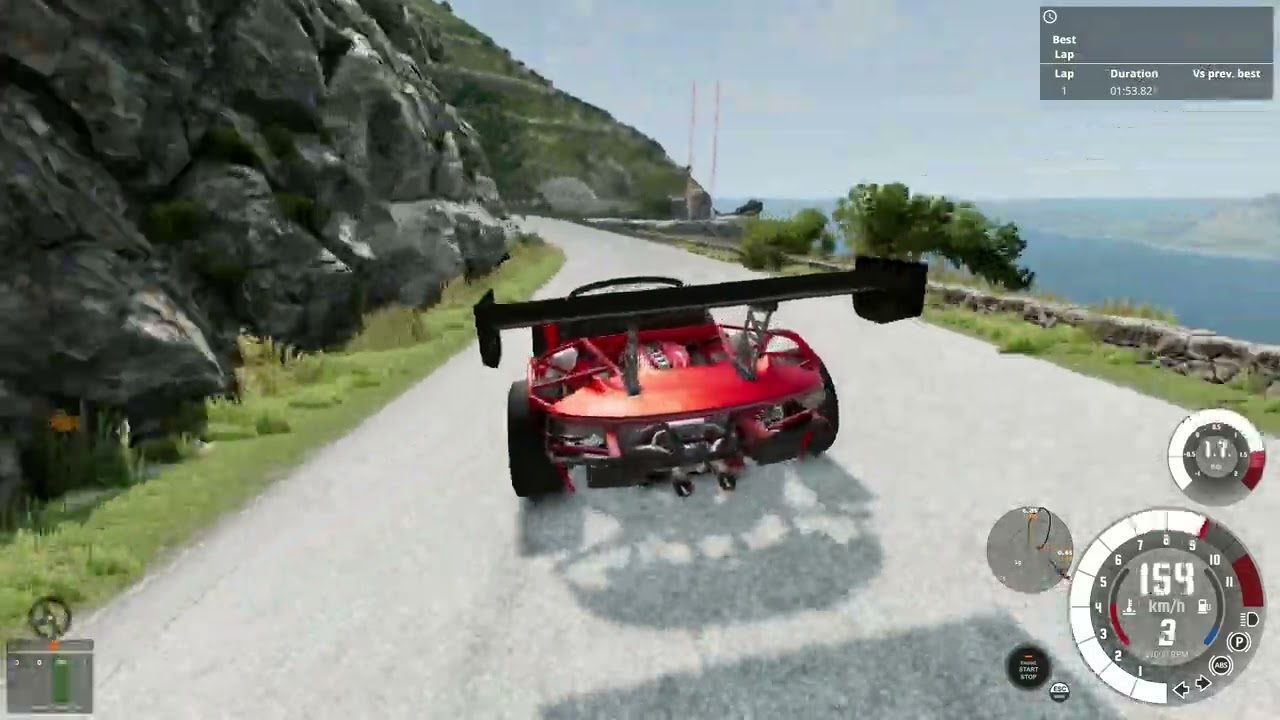 BeamNG.Drive Italy Cliff Roads Speedrun (3 min 30s 059ms)