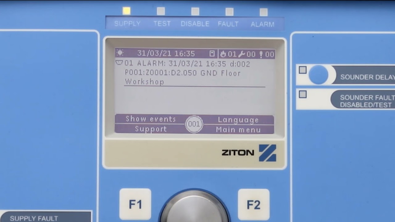 How to view and reset fire conditions, as an operator, on a ZP2 Control Panel