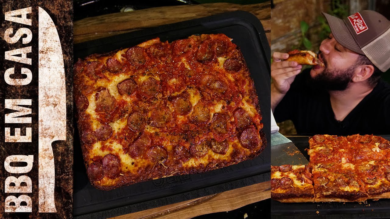 PIZZA ESTILO DETROIT | BBQ EM CASA