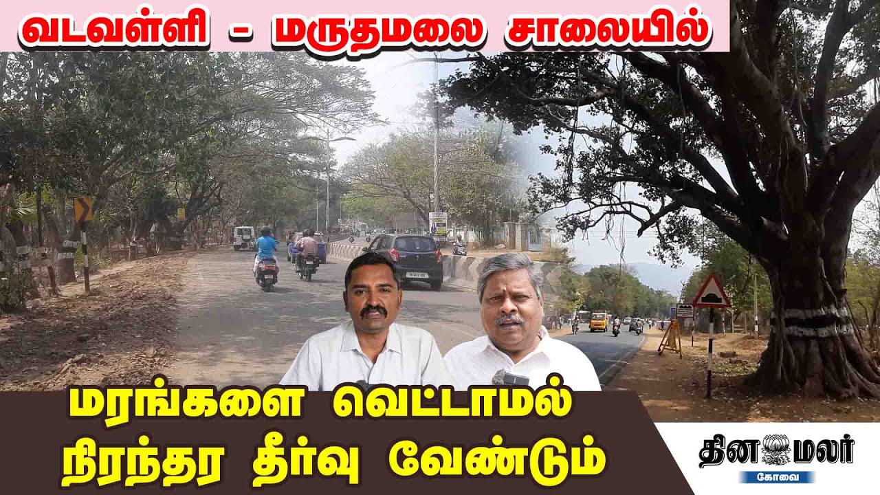 வடவள்ளி--மருதமலை சாலையில் மரங்களை வெட்டாமல் நிரந்தர தீர்வு வேண்டும்