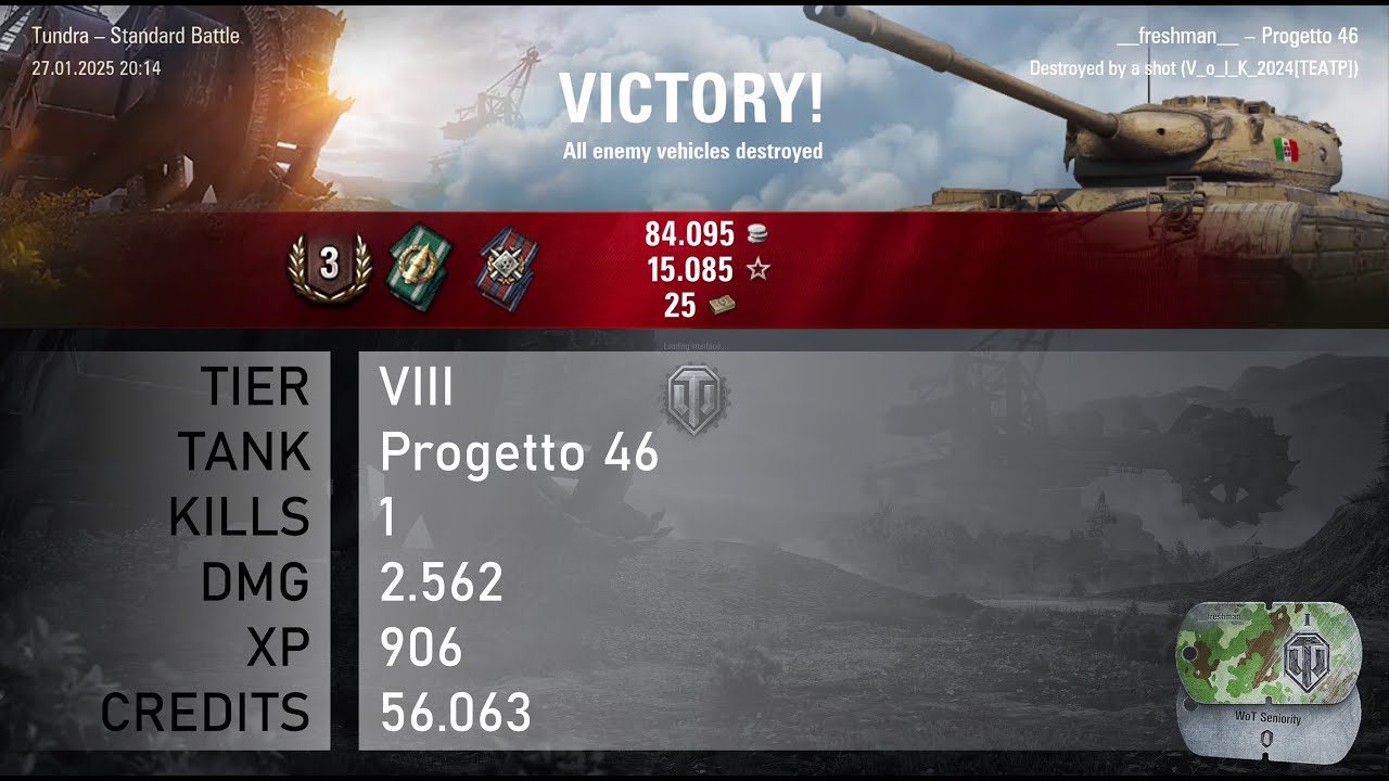 [1774] Progetto 46 / 1 kill / 2.562 dmg / 906 xp / 56.063 credits || World of Tanks