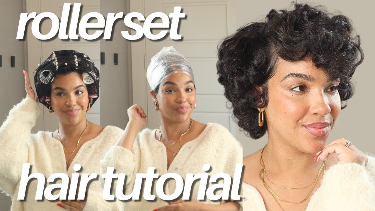 Rollerset Hair Tutorial On Short Natural Hair BEGINNER FRIENDLY | Rollerwrap Tutorial