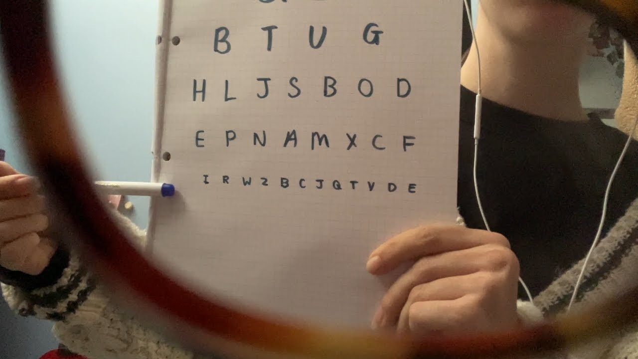 asmr eye test and fitting you with glasses