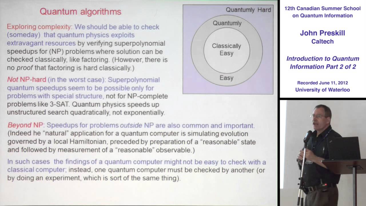 John Preskill - Introduction to Quantum Information (Part 2) - CSSQI 2012