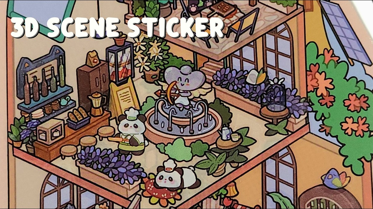 ASMR 3D Sticker Scene Garden House🌻 | Relax video | No BGM | No Talk