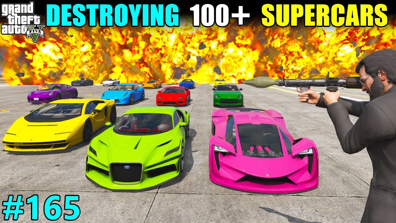 DESTROYING 100+ SUPERCARS OF ENEMY | GTA 5 GAMEPLAY #165