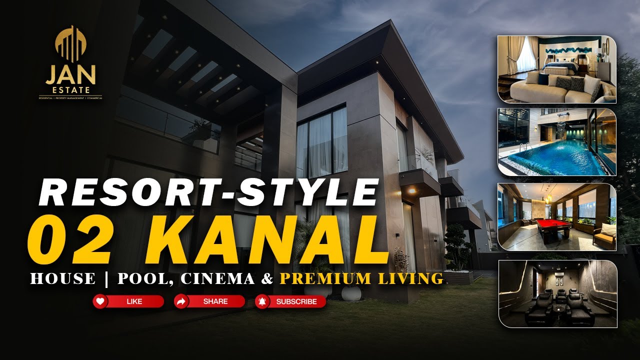 Resort-Style 02 Kanal Brand New House | Swimming Pool & Cinema Hall