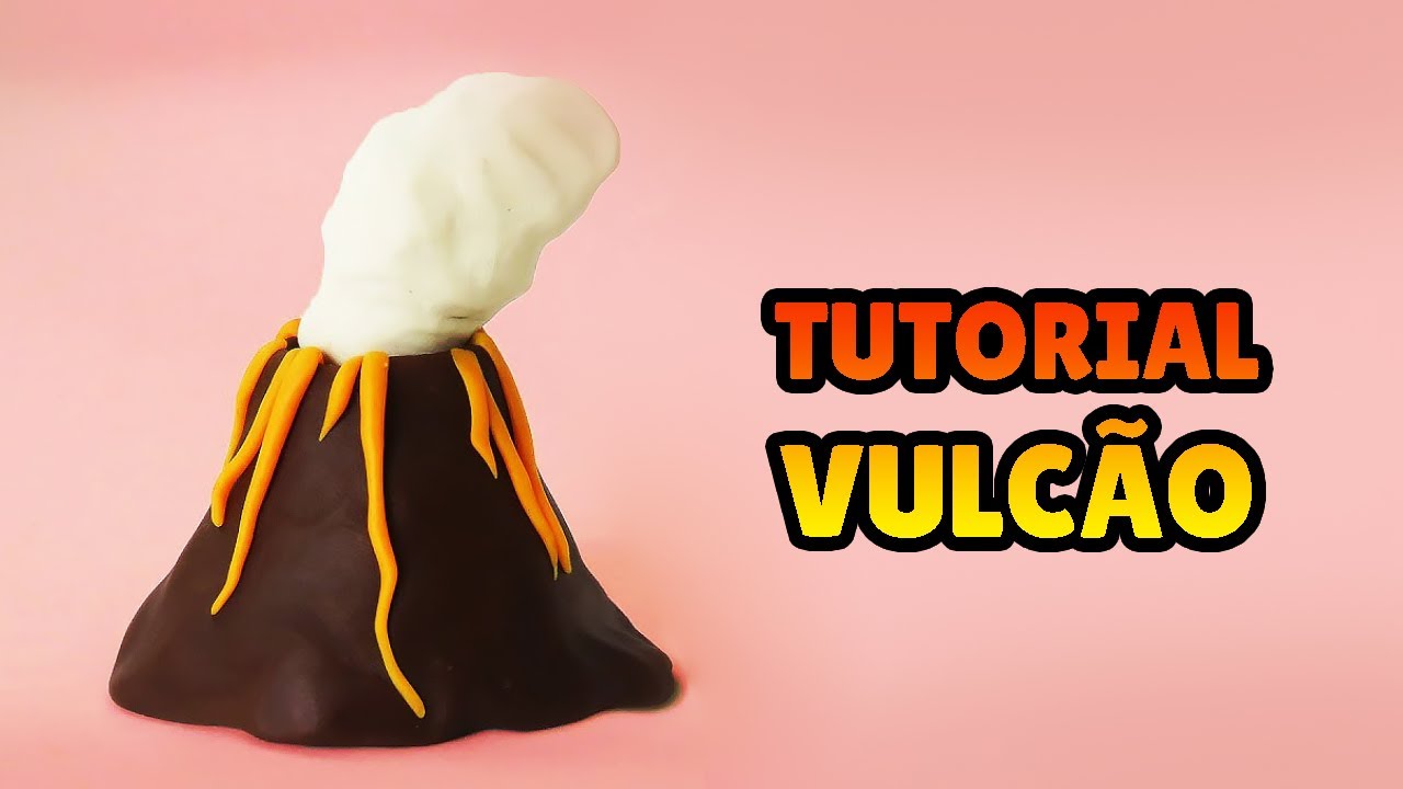 🔴FAÇA um VULCÃO MINIATURA - Tutorial Fácil Biscuit, clay, plastilina ,  Pasta Americana DIY
