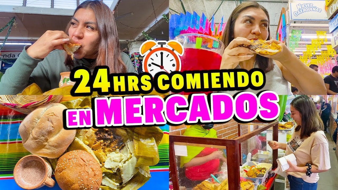 🌮🌶️COMIENDO EN MERCADOS POR 24HRS!🌯TAMALES, CHOCOLATE Y MAS! IYadeli Merlin🤍