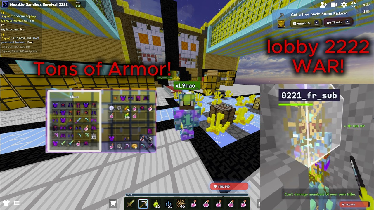 [Ep 18] How I Got A lot armor in lobby 2222 (Bloxd io) - Full Video