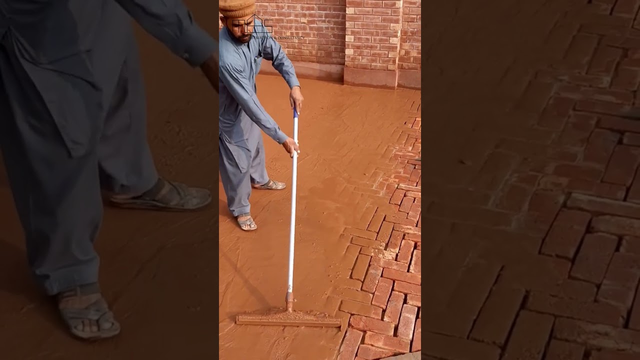 Construction ASMR and Satisfying Video - Brick Soling Grouting