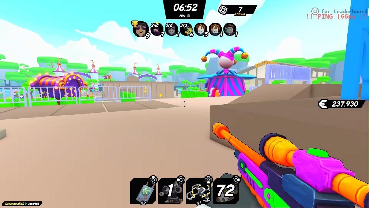 I played Roblox paint ball gun game