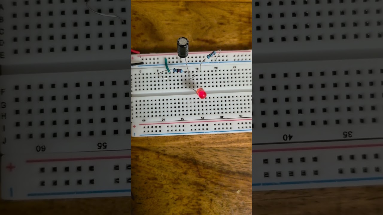 Learning Circuits 3: LED Fade with Series Capacitor #breadboard #circuit #capacitor #diy