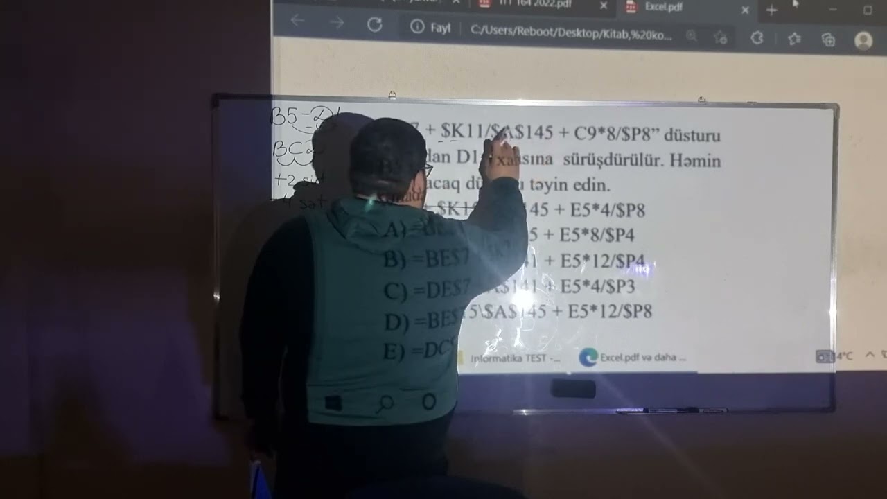 Exceldə düstur sürüşdürmə