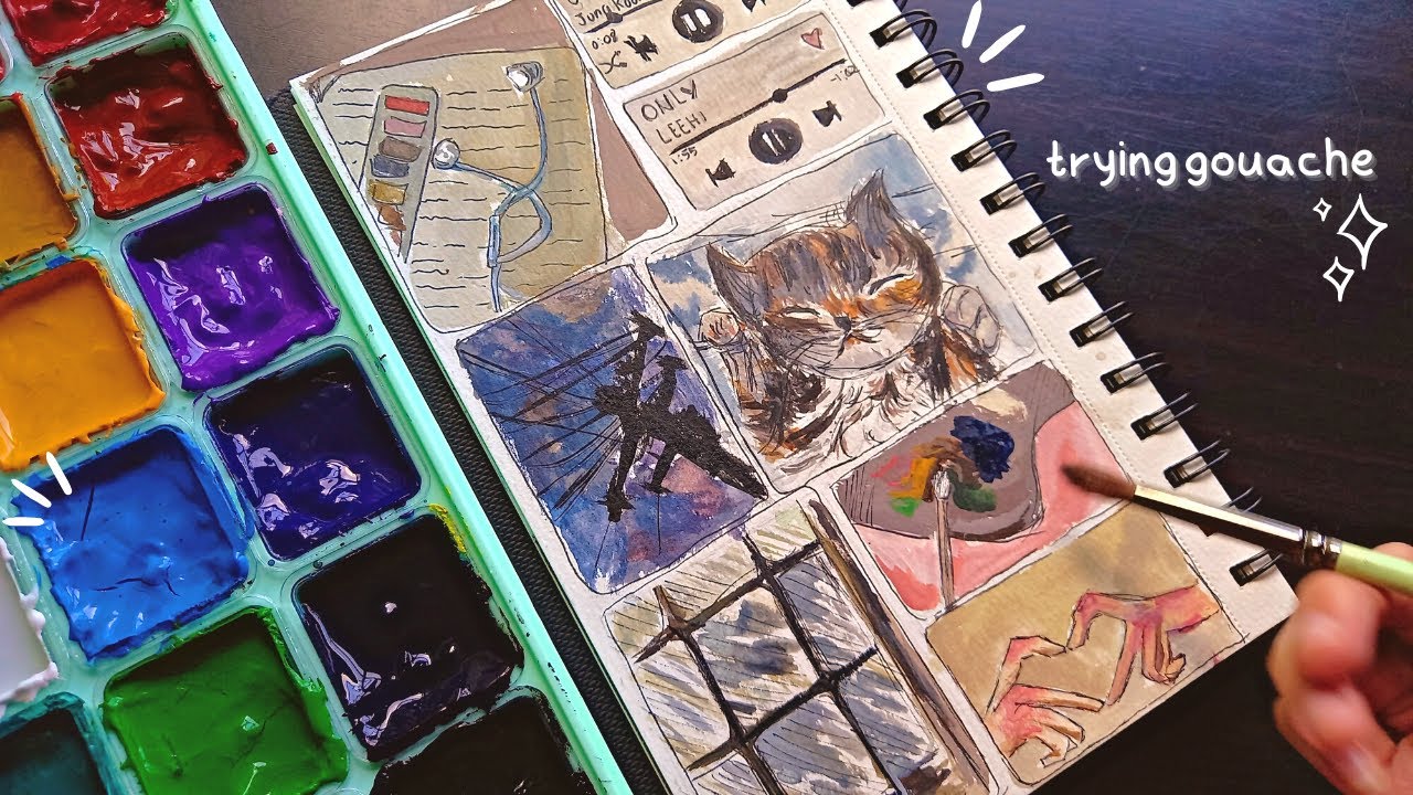 [paint with me #36] first time trying gouache :))