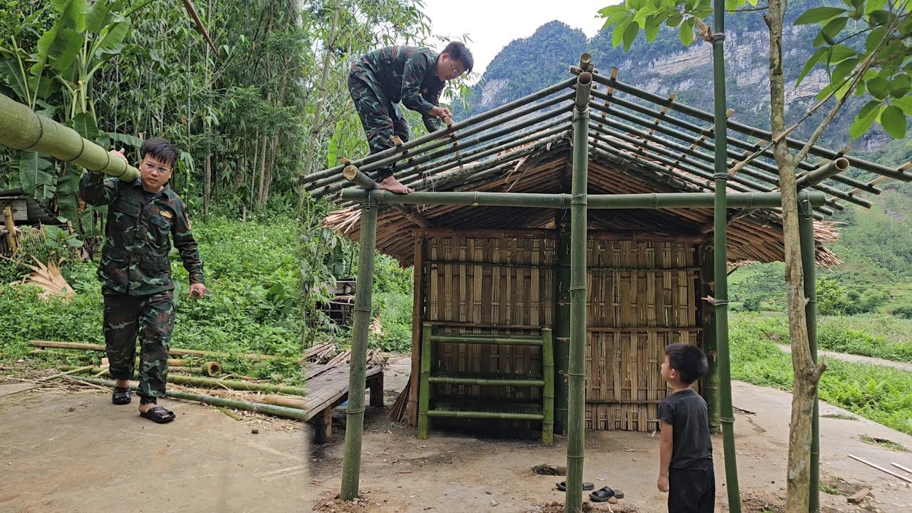Build a kitchen bamboo - Build new place to live/Trieu Khang.