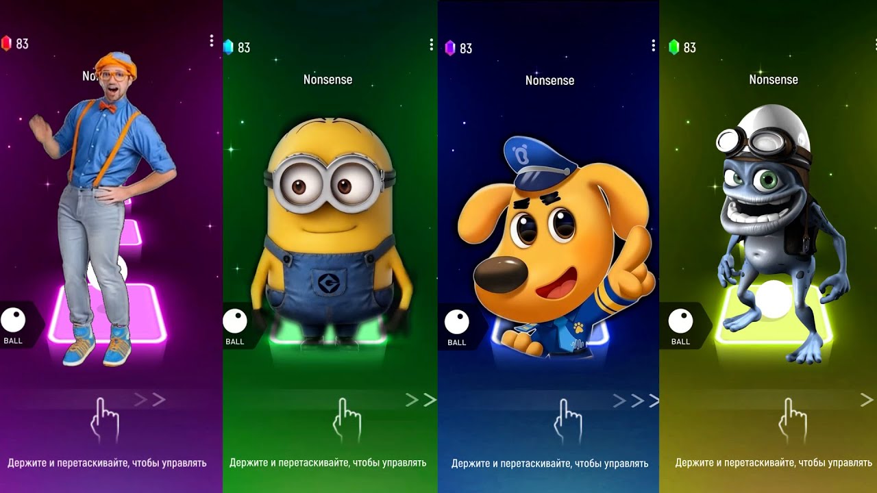 Blippi - Minions - Sheriff Labrador - Crazy Frog - Tiles Hop EDM Rush