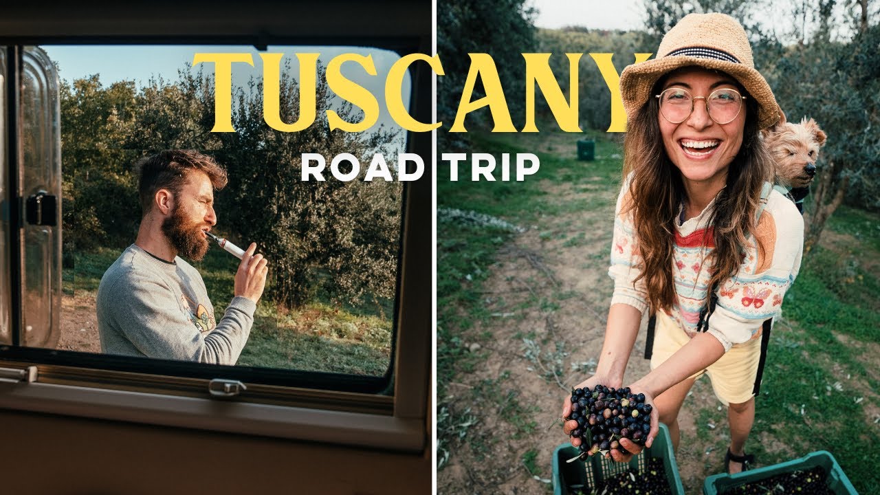 Van Life Road-trip in Tuscany, Italy: Sleeping in a Vineyard & Making Olive Oil from Scratch