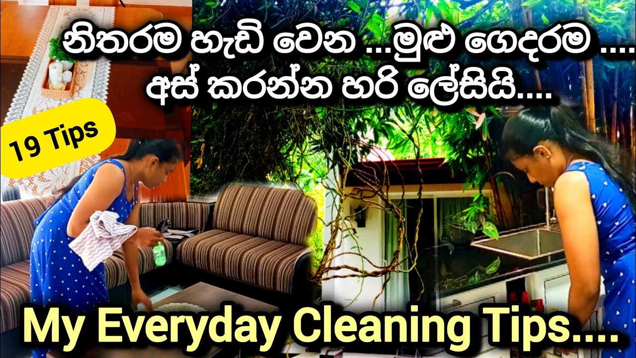 ලේසි පහසු පියවර 19 කින් ..පැය බාගෙන්..හැමදාටම පිරිසිදු පිළිවෙල සැනසිලිදායක ගෙදරක් ❤19 Cleaning  TIPS