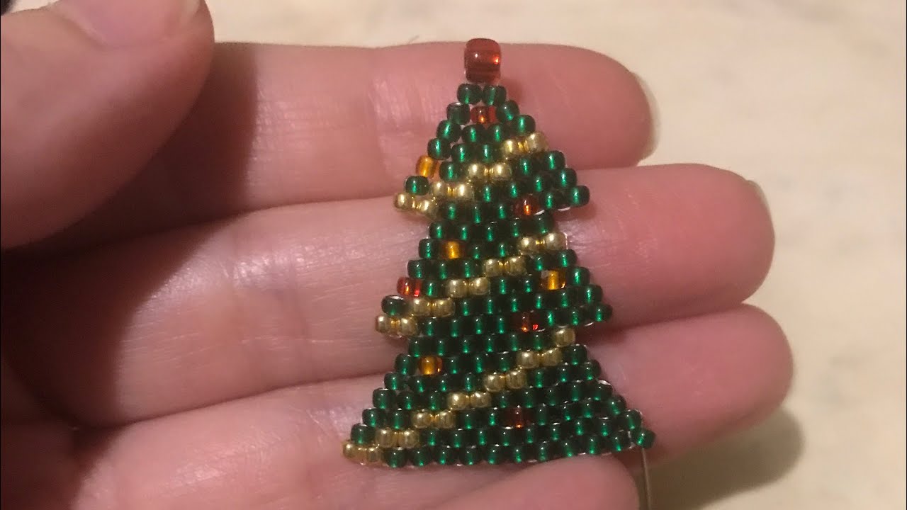 DIY XMAS TREE EARRINGS | CHRISTMAS BEADED JEWELRY |  BRICK STITCH