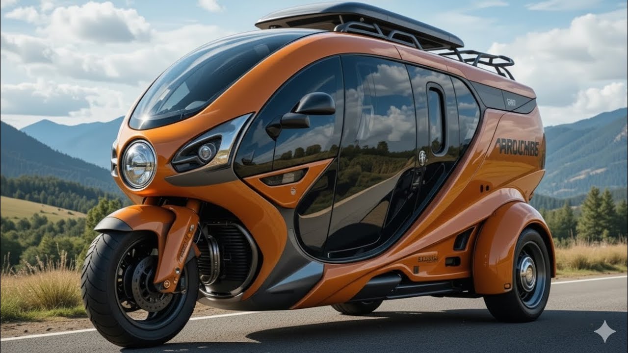 Futuristic Urban Explorer | The Revolutionary Three-Wheel Electric Micro Camper