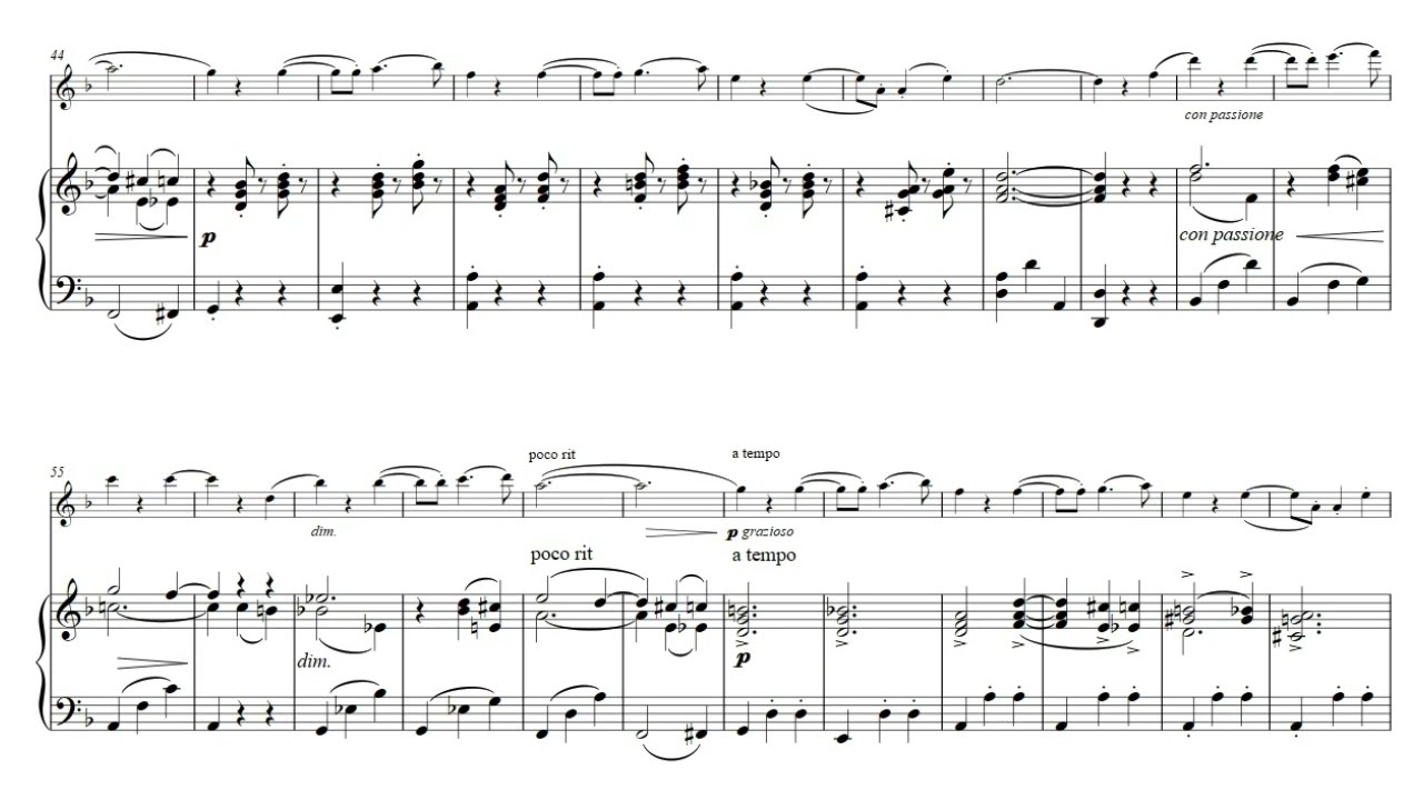 F. Kreisler, Leibesleid, Love's Sorrow, for flute & Piano, accompaniment