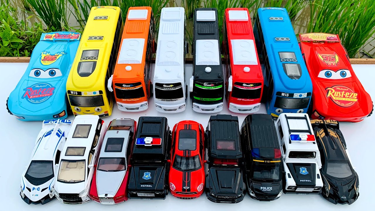 Mobil Mobilan Mcqueen, Bus tayo, Bus Basuri, Mobil Polisi, Mobil Ambulan, Mobil Balap, Damkar #3409