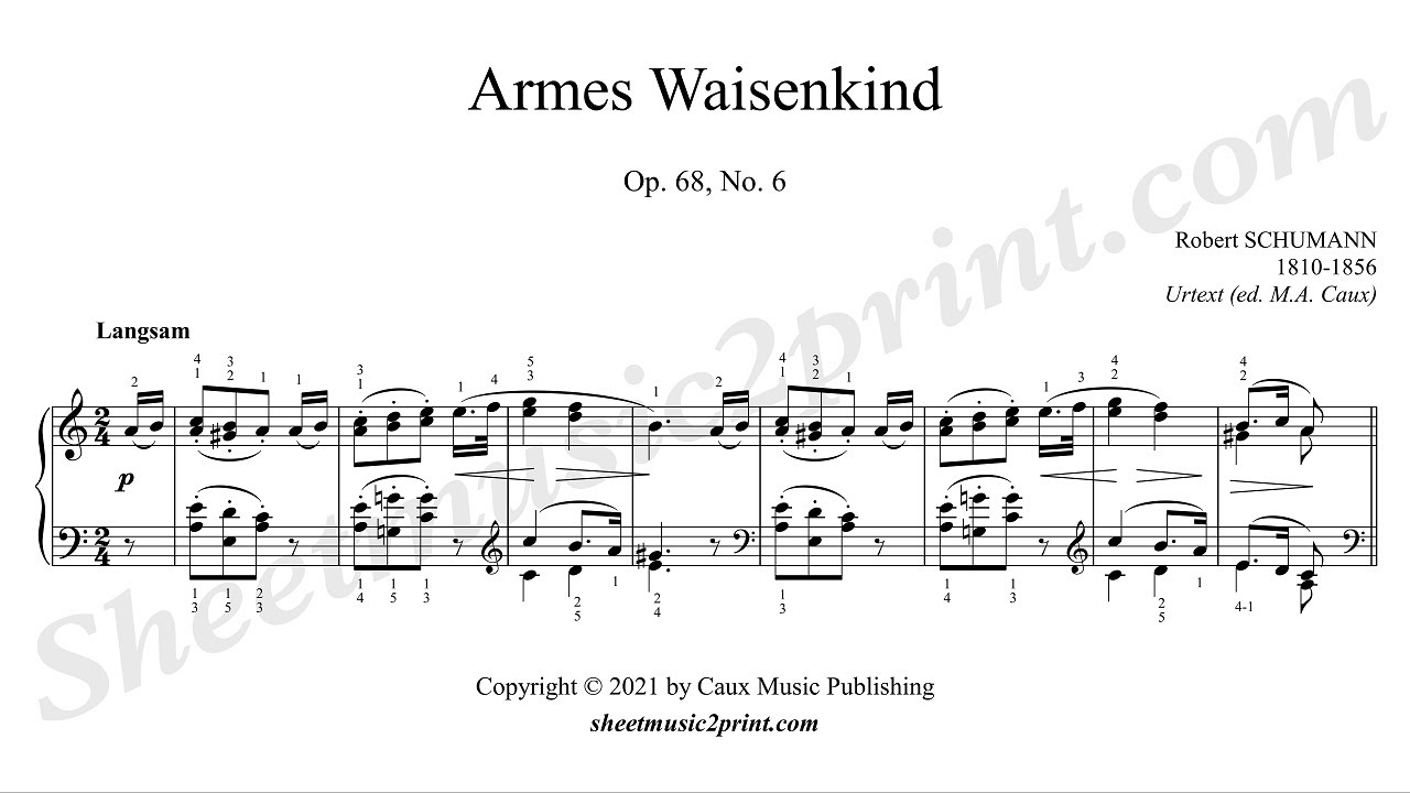Schumann : Armes Waisenkind, op. 68, no. 6