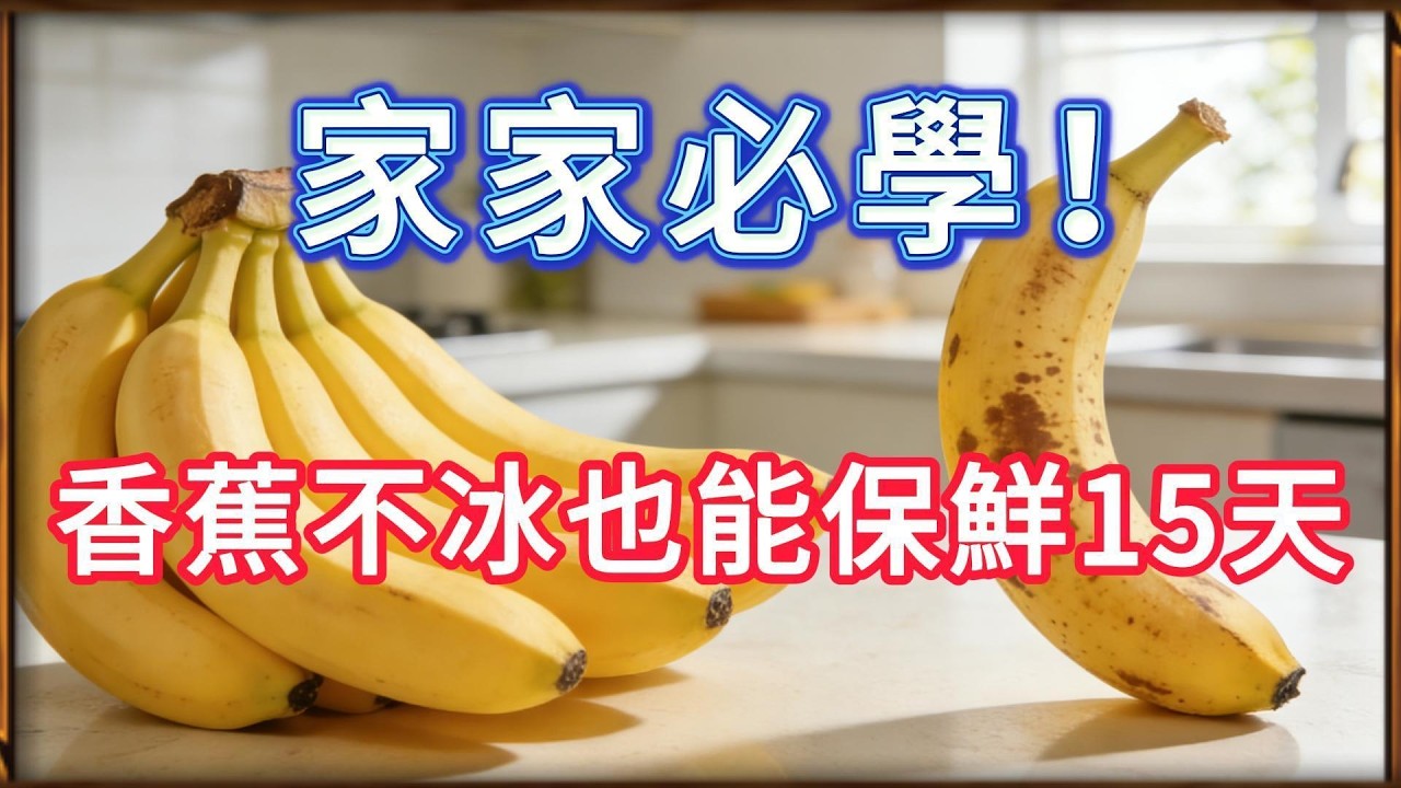 香蕉不放冰箱還能保鮮15天？這個「鎖鮮技巧」太神奇，你一定要學！