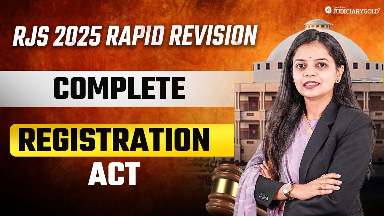 RJS 2025 Revision: Complete Registration Act for Rajasthan Judiciary Exam 2025