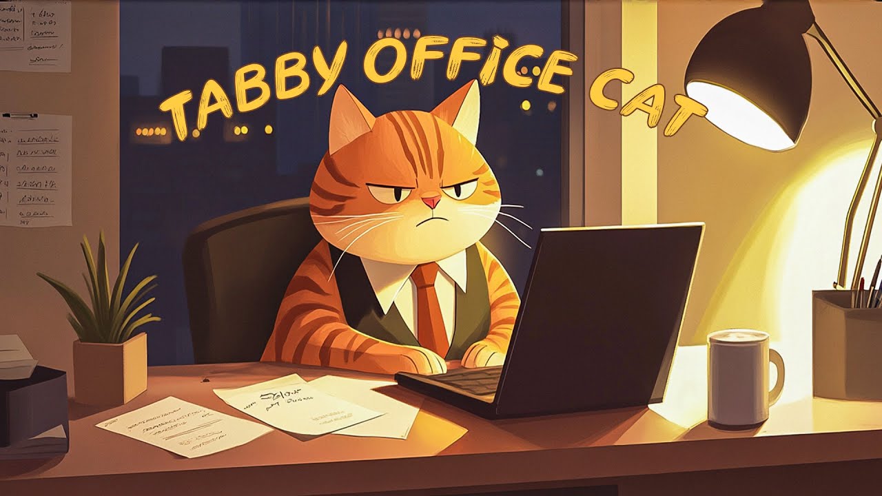 I'm Woking Late, 'cause I'm not a Singer 🌃 Tabby’s Overtime at Office - Chill Nights Lofi Beats