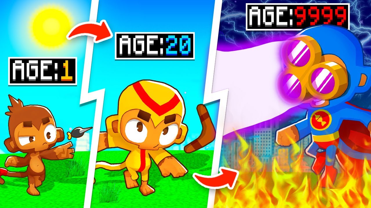 Upgrading MONKEY into GOD MONKEY in BLOONS TD BATTLES 2