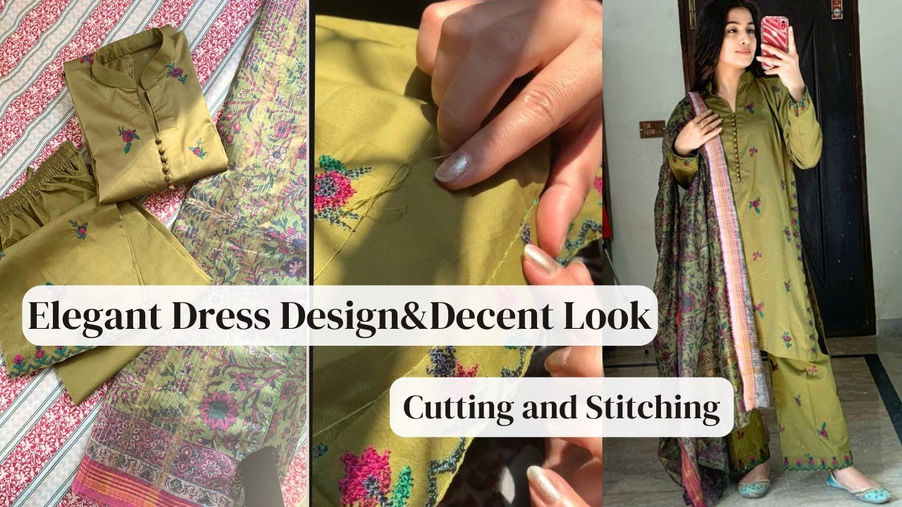 Elegant Dress Design 💝 || step by step || Cutting & Stitching || Decent look.