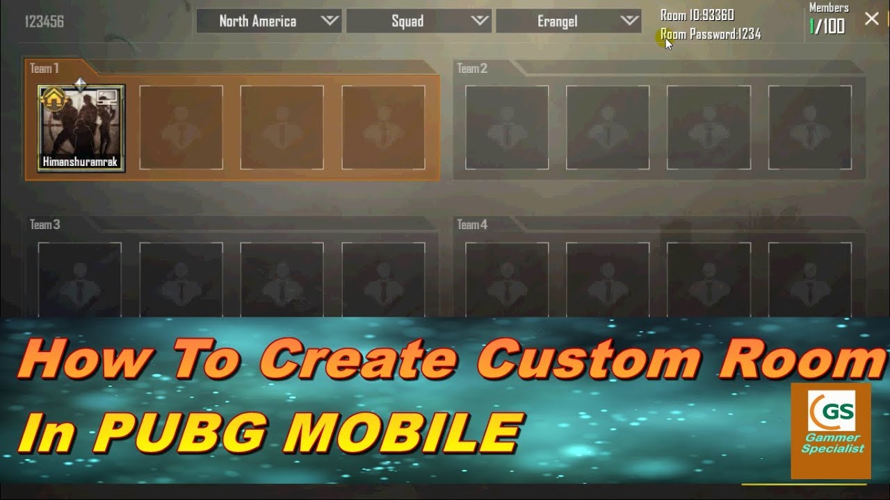 How To Create Custom Room In PUBG MOBILE |HINDI| Gammer Specialist