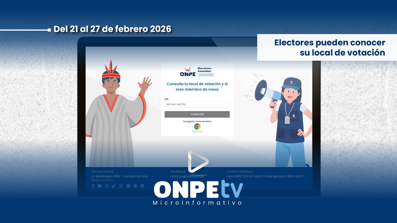 ONPE TV: Microinformativo del 27 de febrero de 2026